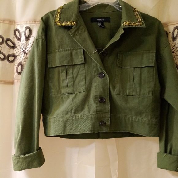 women's half jean jacket